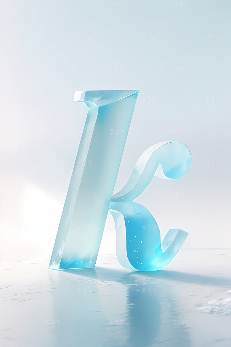 冰块字母通透英文艺术字