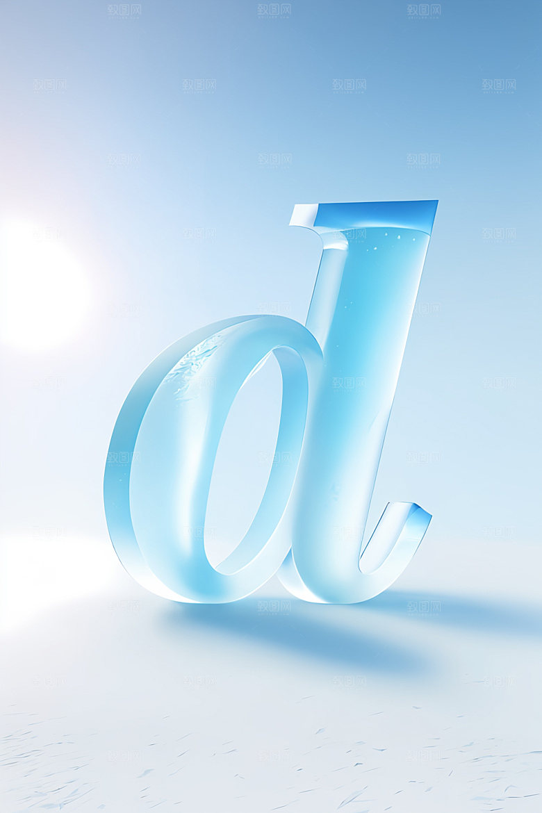 冰块字母透明晶莹剔透艺术字