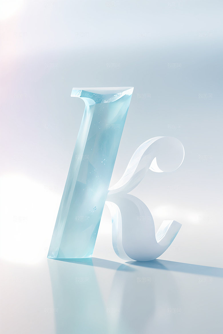 冰块字母玻璃创意艺术字