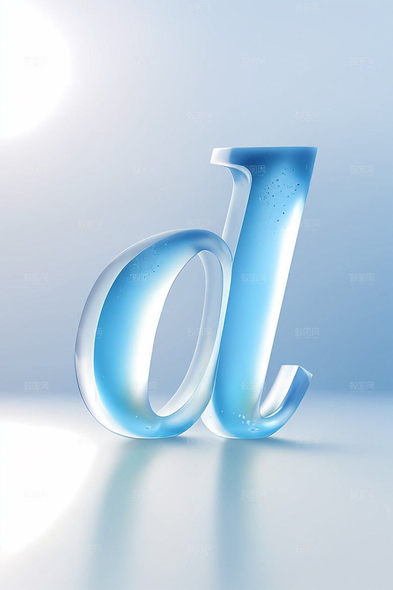 冰块字母清爽透明艺术字
