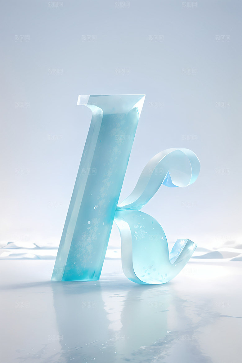 冰块字母立体清爽艺术字