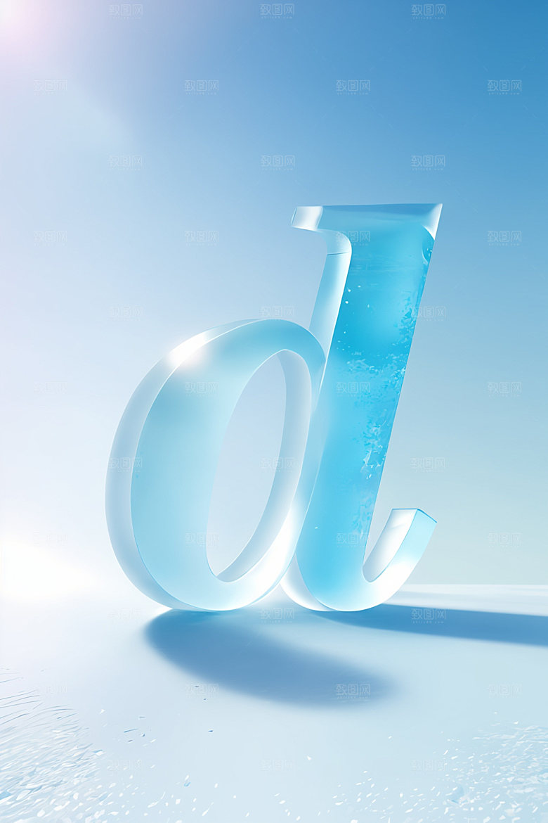 冰块字母立体3D艺术字