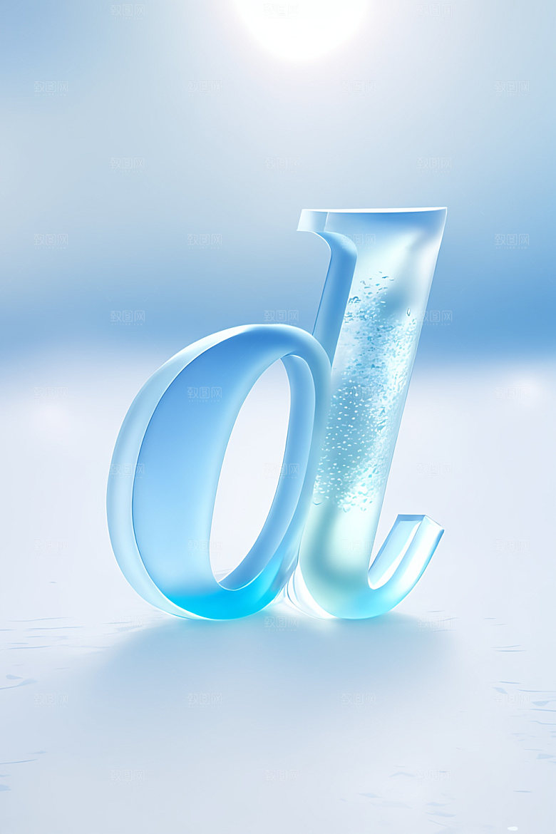 冰块字母英文3D艺术字