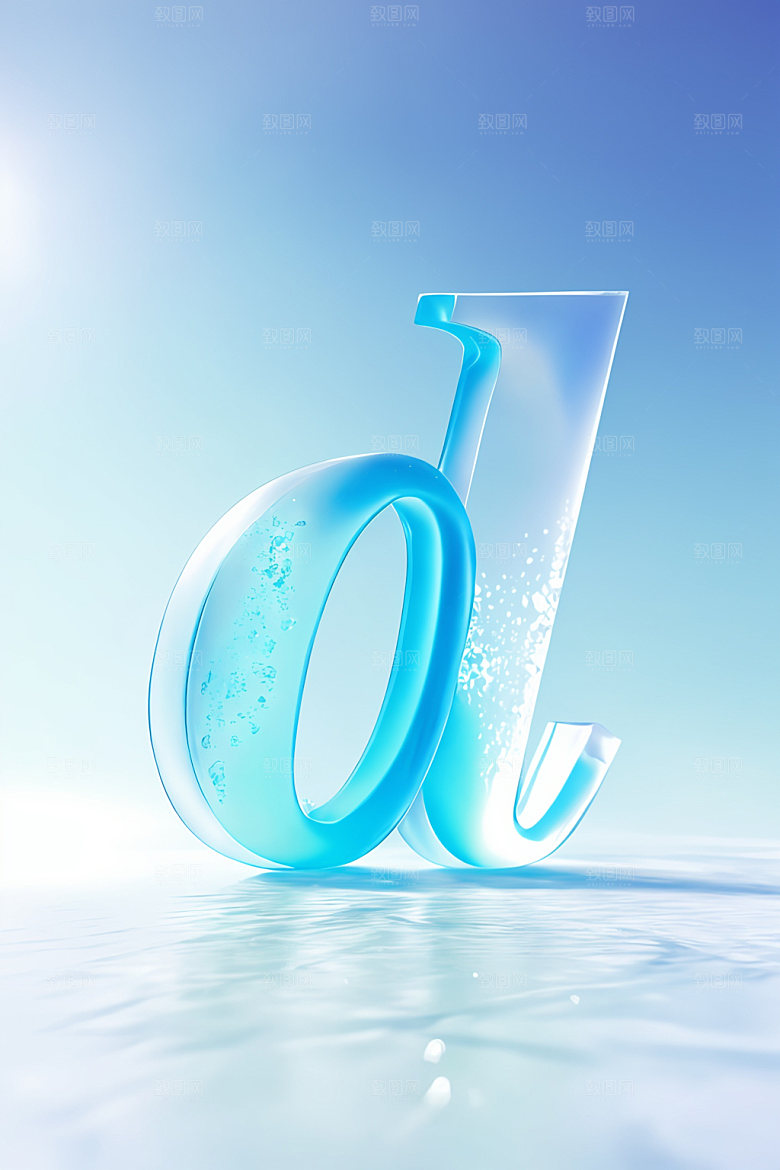 冰块字母立体英文艺术字