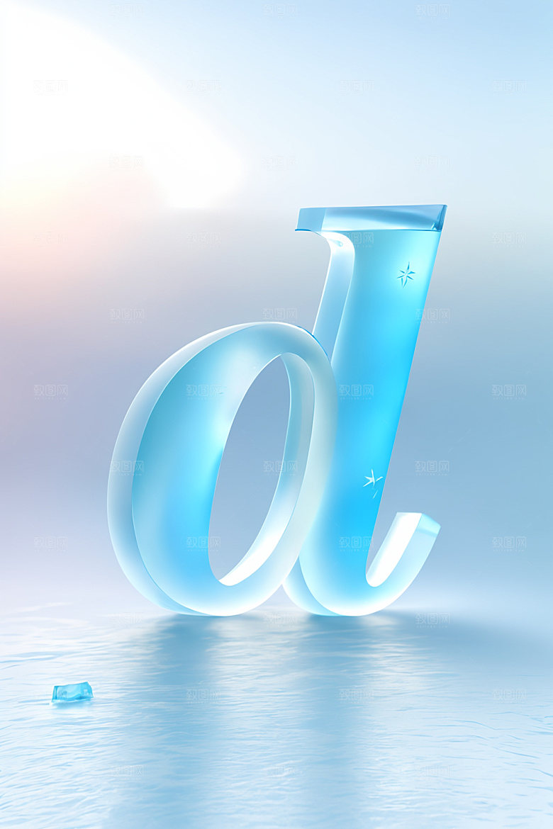 冰块字母立体通透艺术字