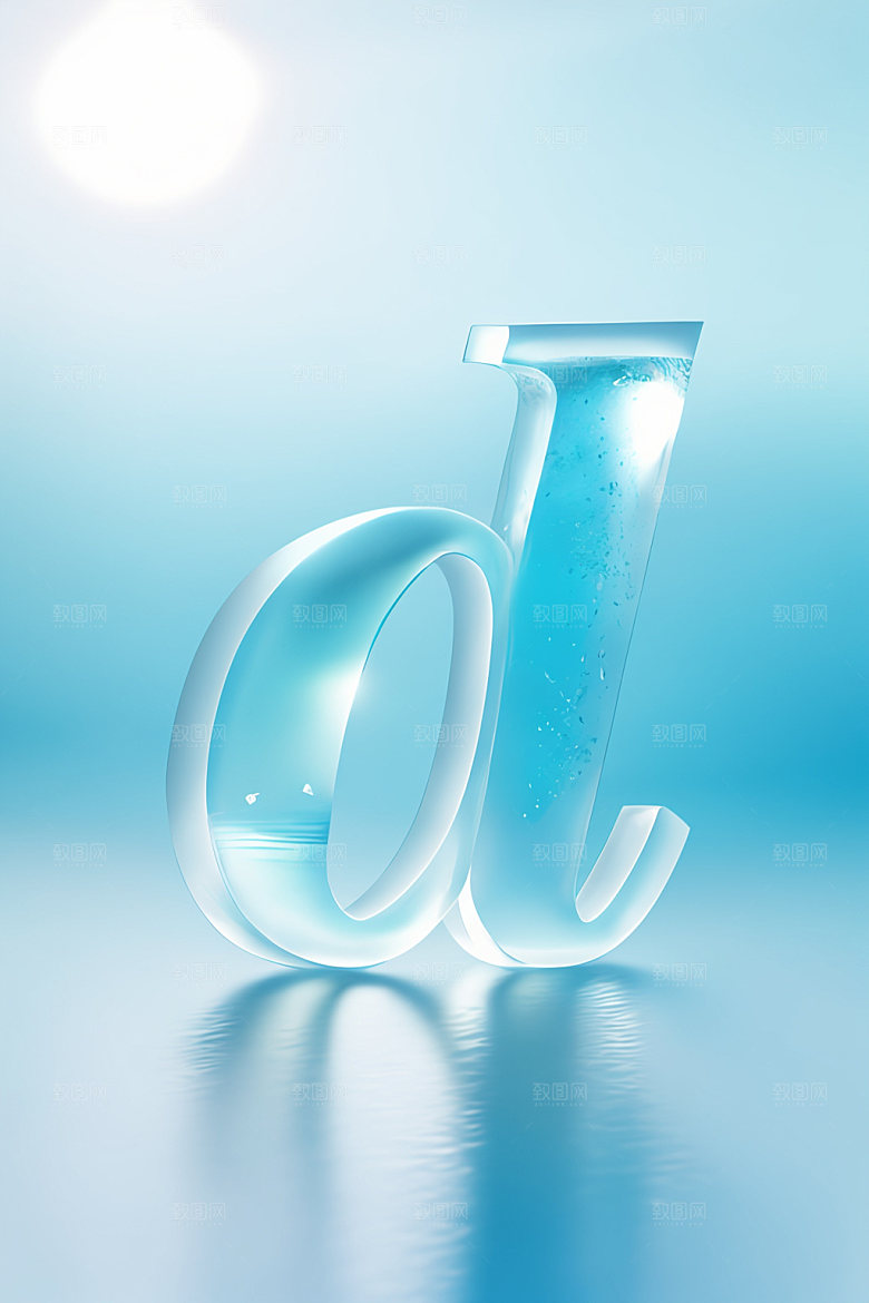 冰块字母玻璃通透艺术字