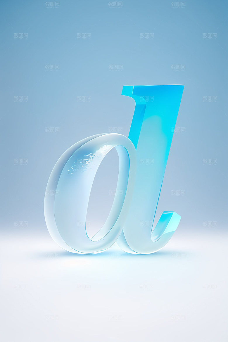 冰块字母3D玻璃艺术字