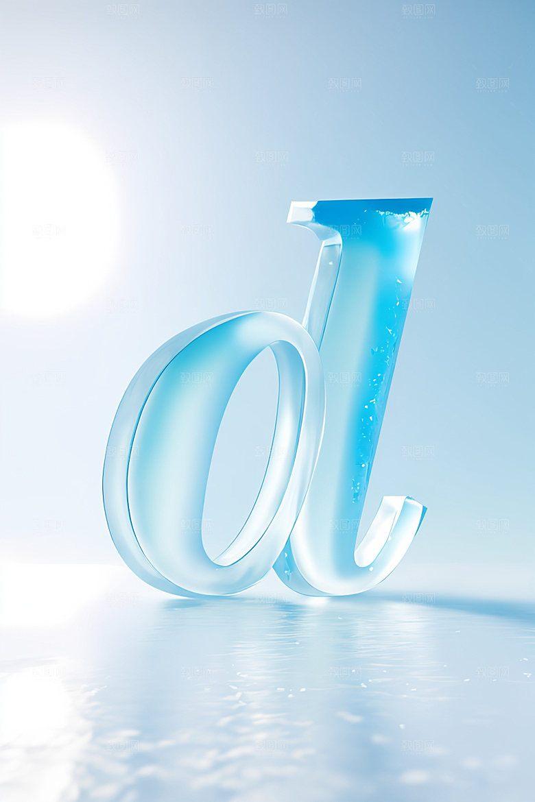 冰块字母质感3D艺术字