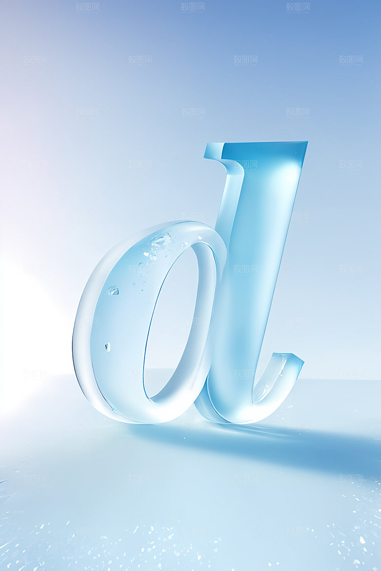冰块字母透明通透艺术字