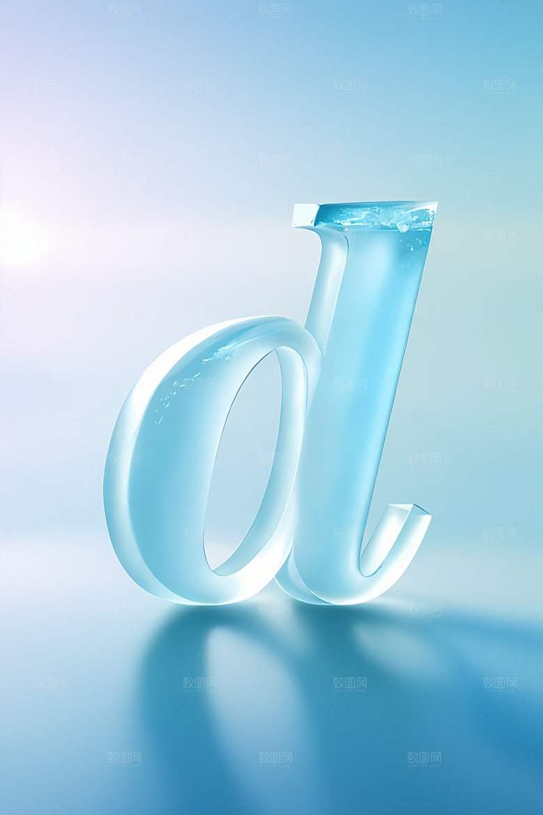 冰块字母质感创意艺术字
