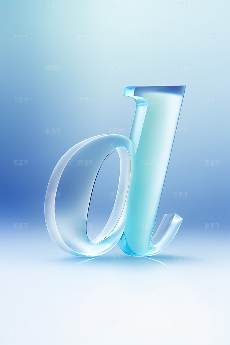 冰块字母透明通透艺术字