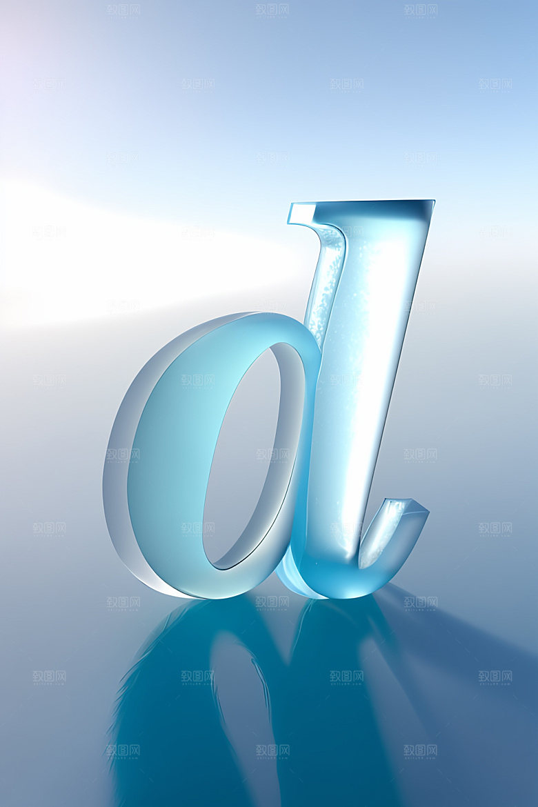 冰块字母立体通透艺术字