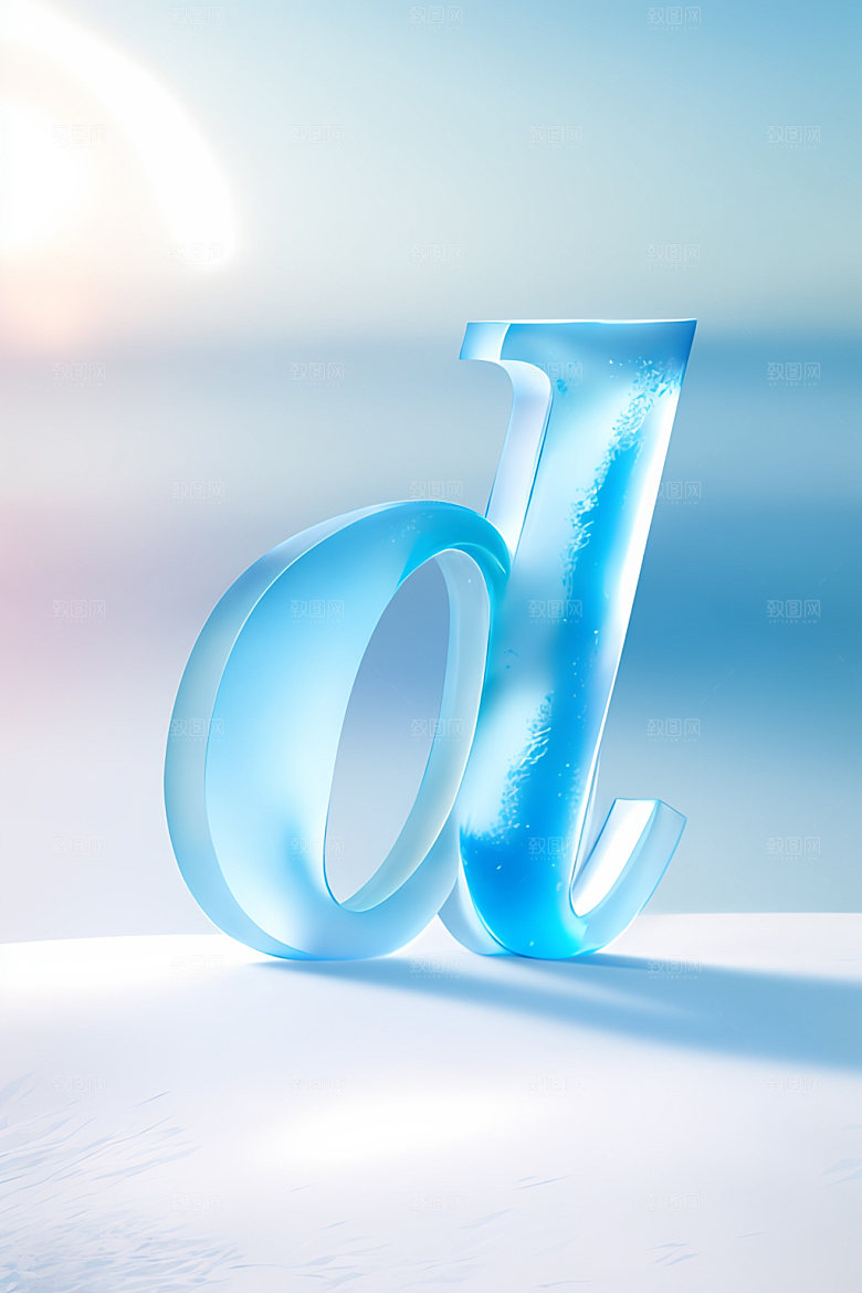 冰块字母透明通透艺术字
