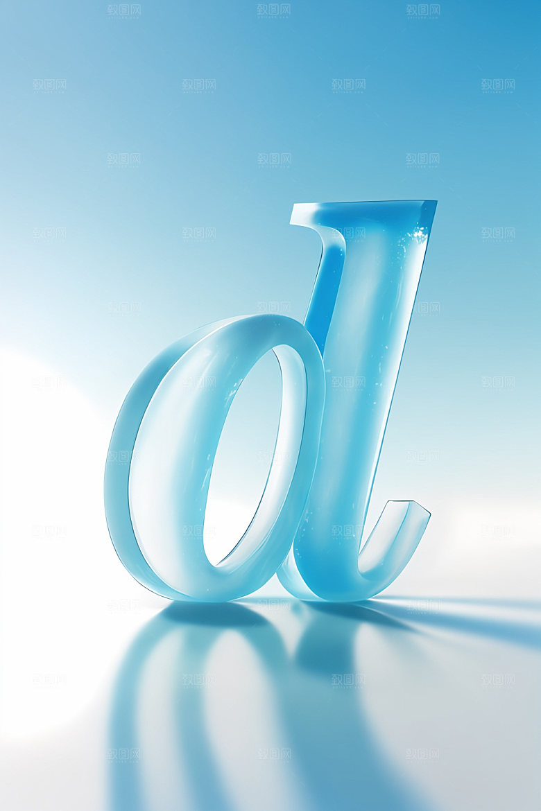 冰块字母立体3D艺术字