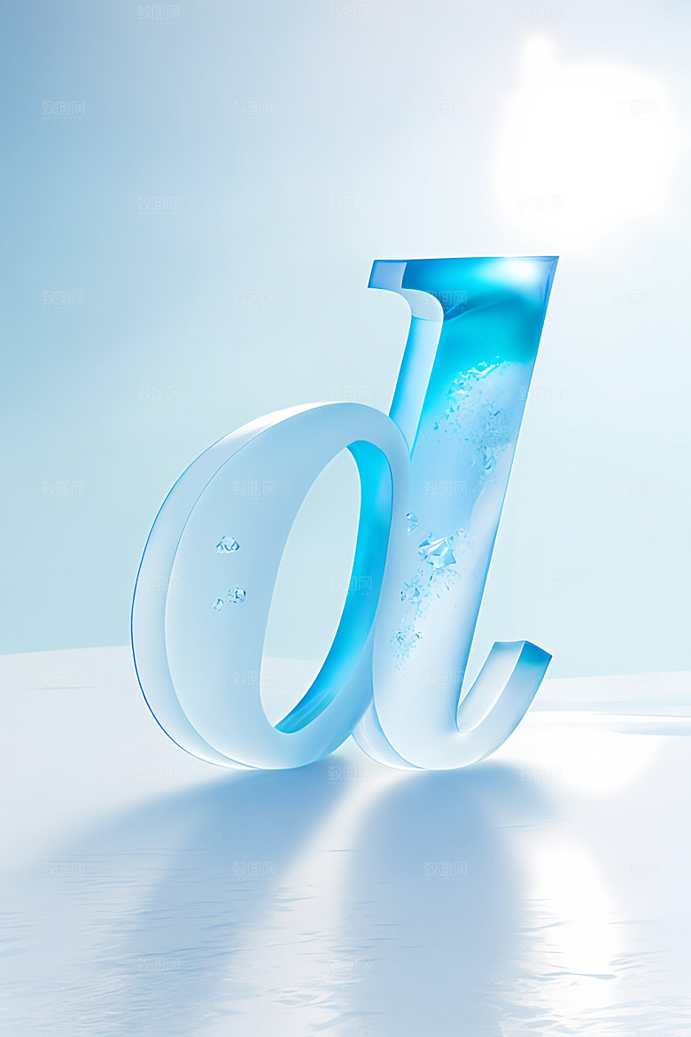 冰块字母立体3D艺术字