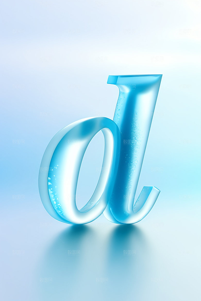 冰块字母立体英文艺术字