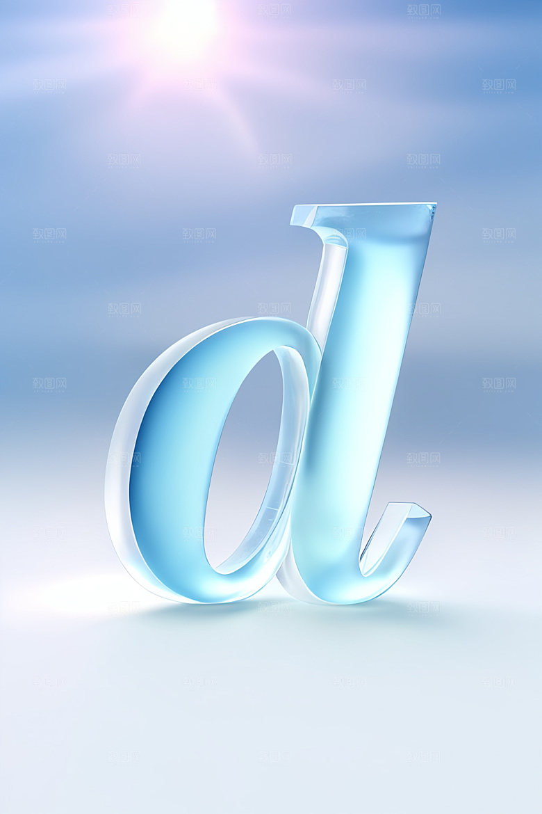 冰块字母立体质感艺术字