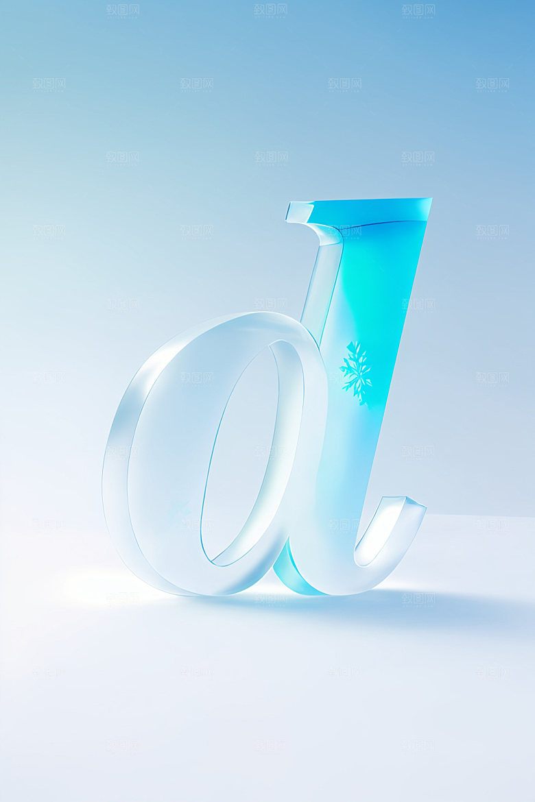 冰块字母3D创意艺术字