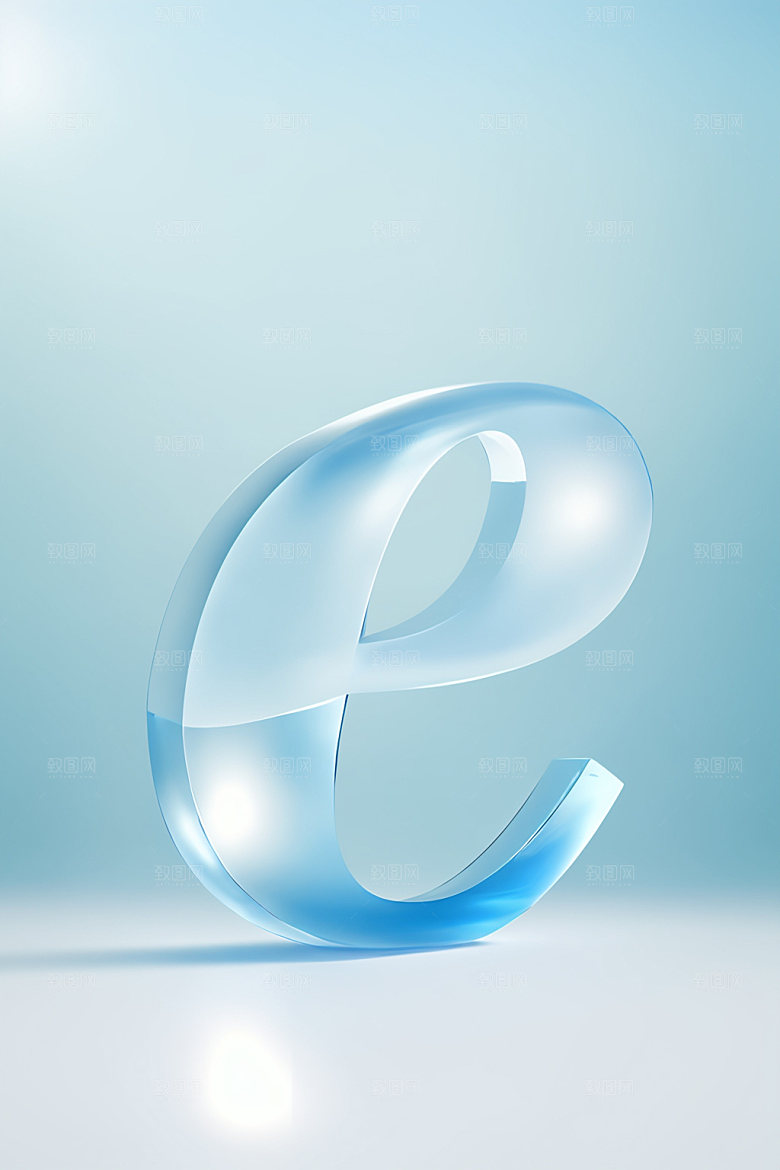 冰块字母质感立体艺术字