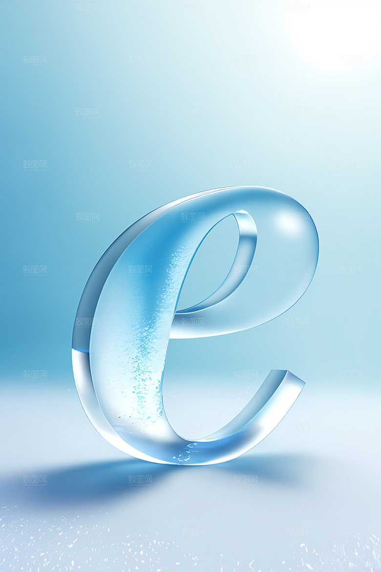 冰块字母创意3D艺术字