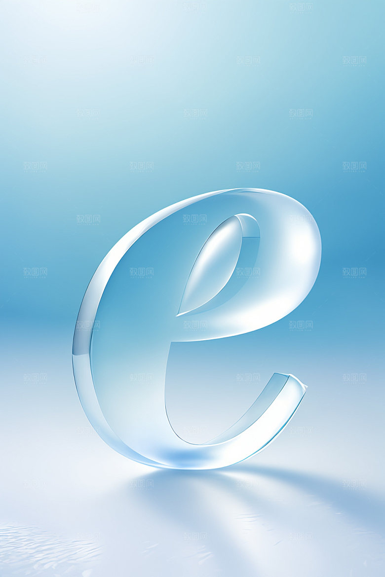 冰块字母透明通透艺术字