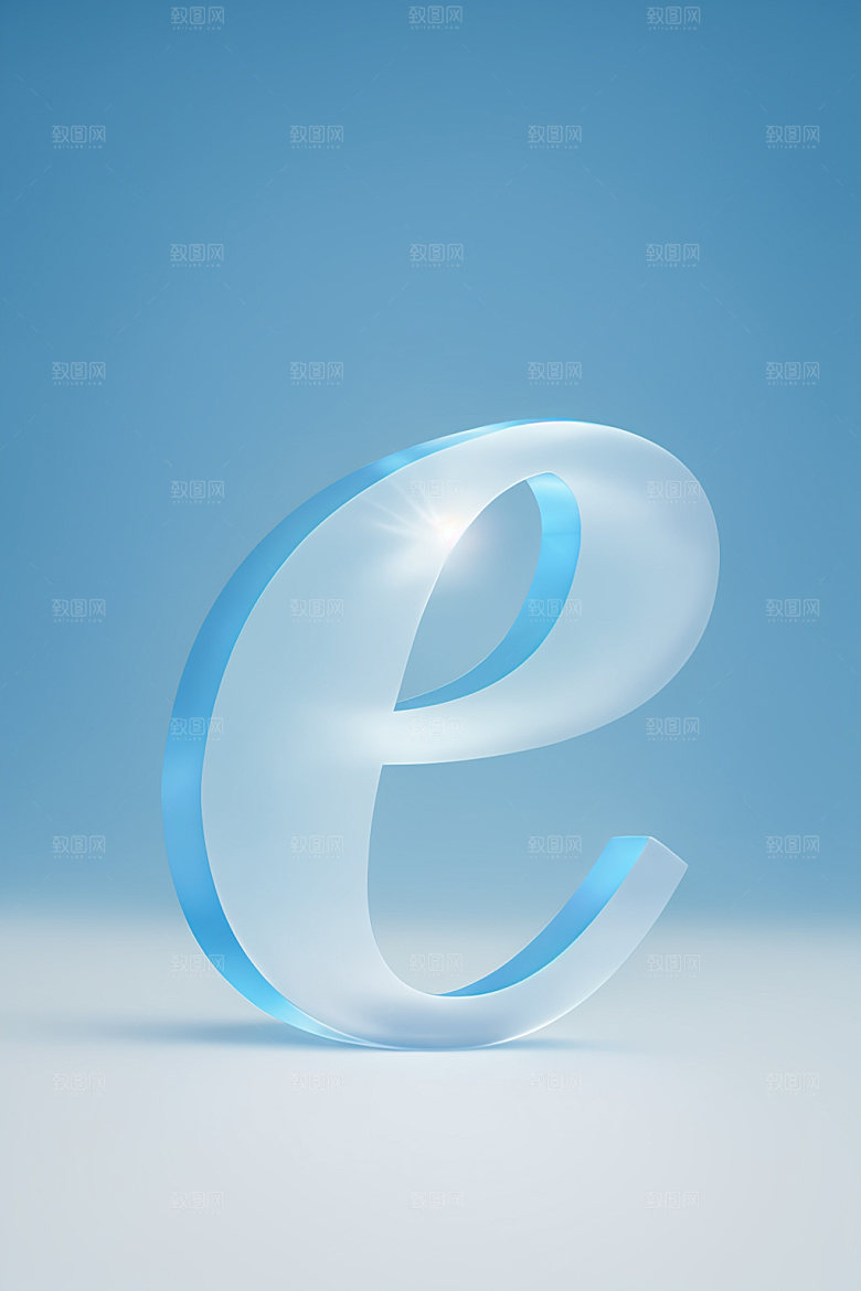 冰块字母透明创意艺术字
