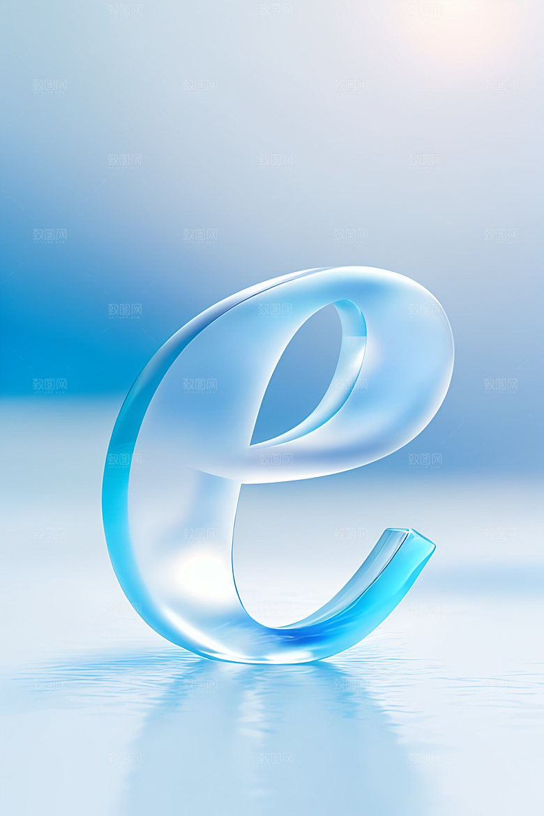 冰块字母透明3D艺术字