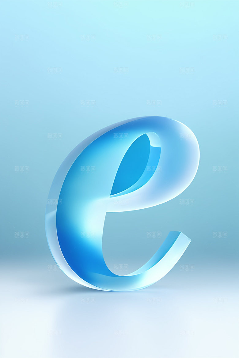 冰块字母立体英文艺术字
