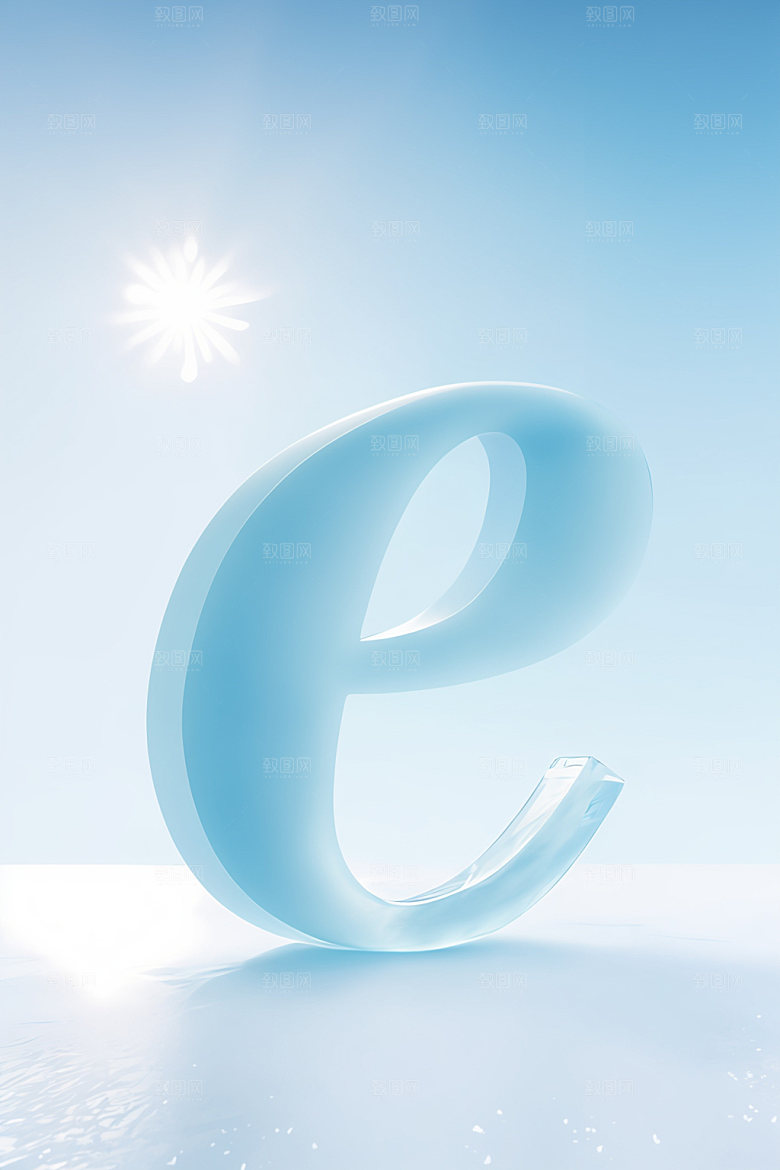 冰块字母通透立体艺术字