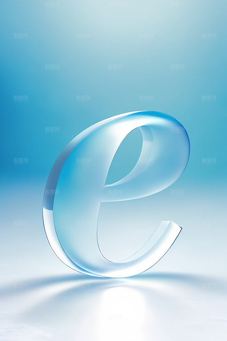 冰块字母3D通透艺术字