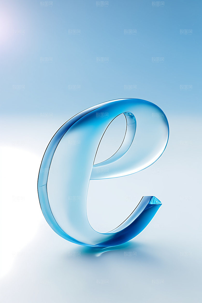 冰块字母通透3D艺术字