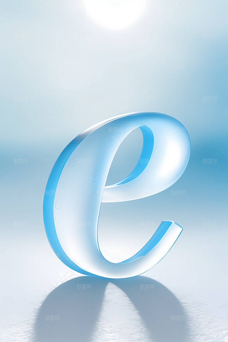 冰块字母清爽透明艺术字