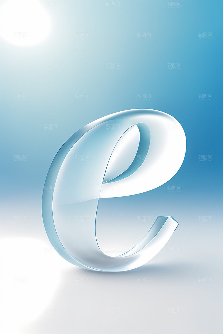 冰块字母质感清爽艺术字
