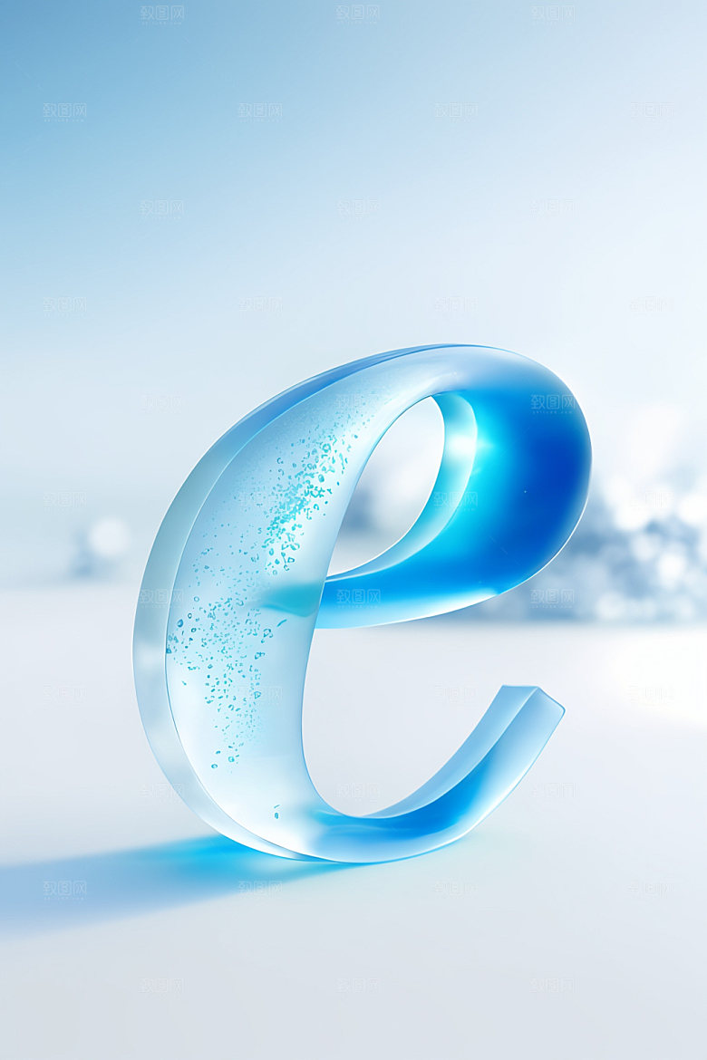 冰块字母英文3D艺术字