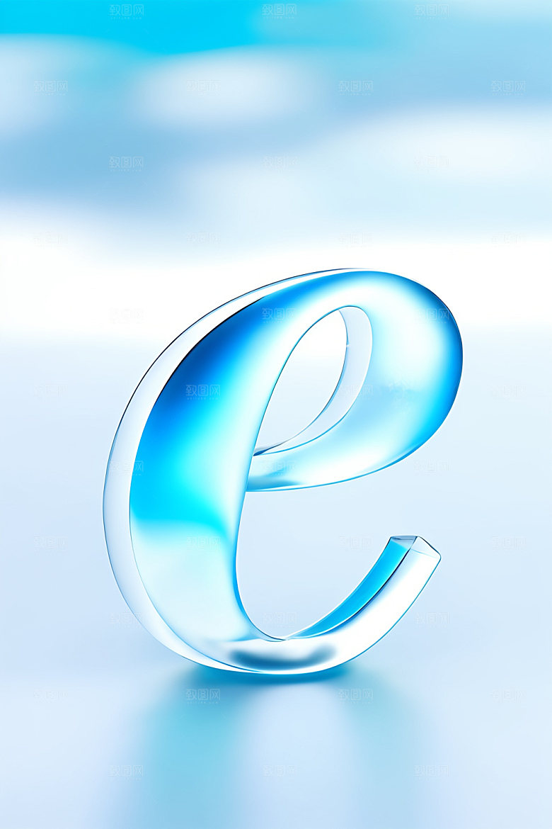 冰块字母清爽立体艺术字
