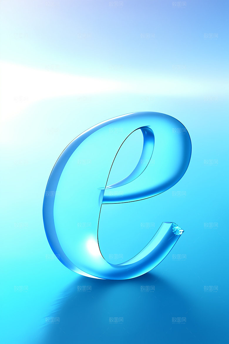 冰块字母质感通透艺术字