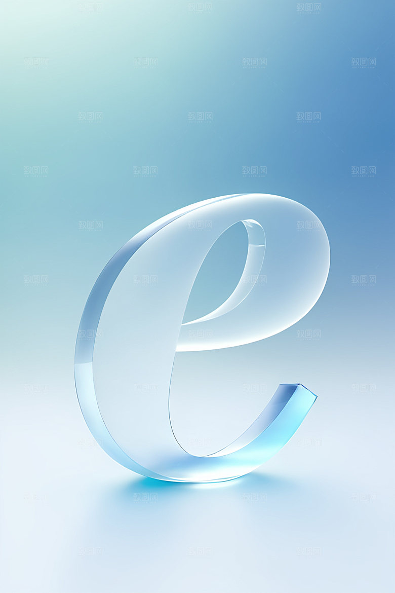 冰块字母玻璃3D艺术字