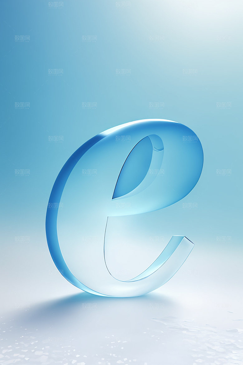 冰块字母英文3D艺术字