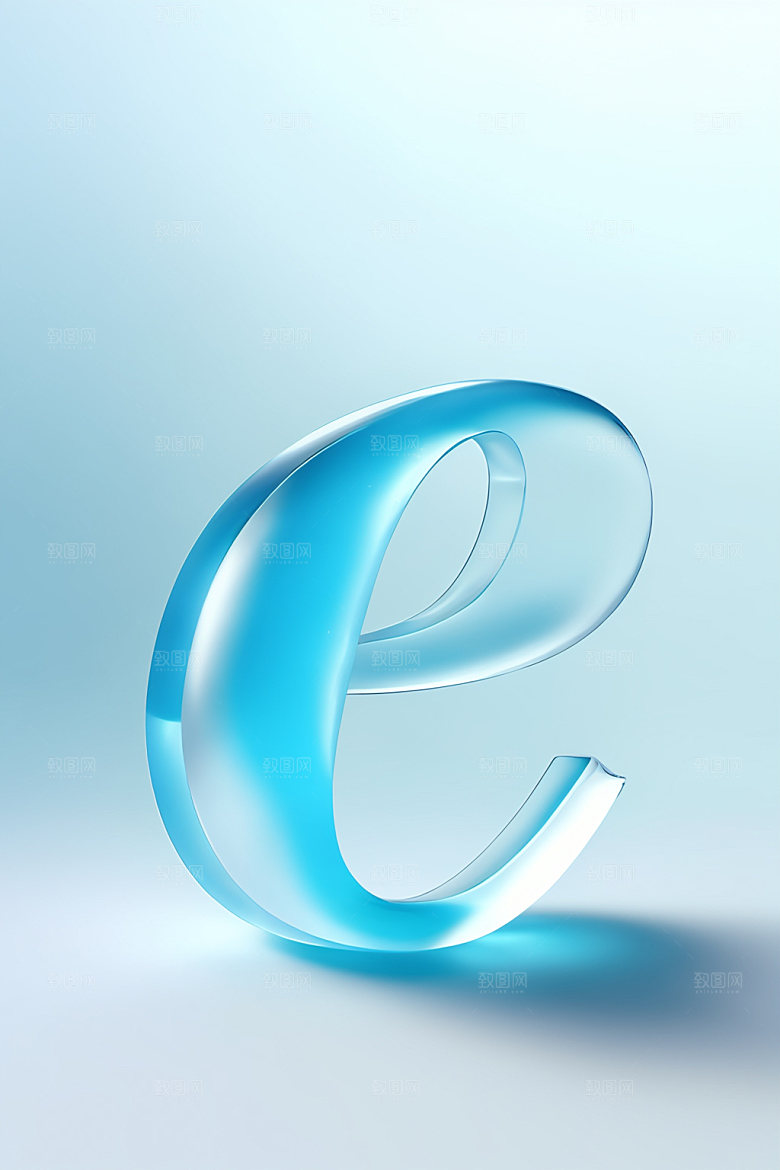 冰块字母3D立体艺术字