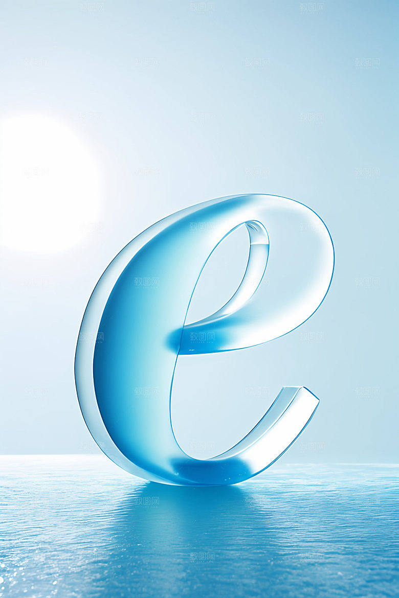 冰块字母透明创意艺术字