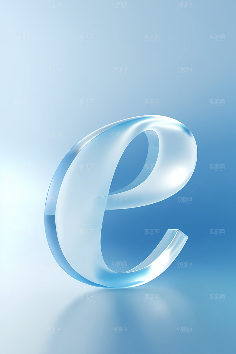 冰块字母晶莹剔透3D艺术字