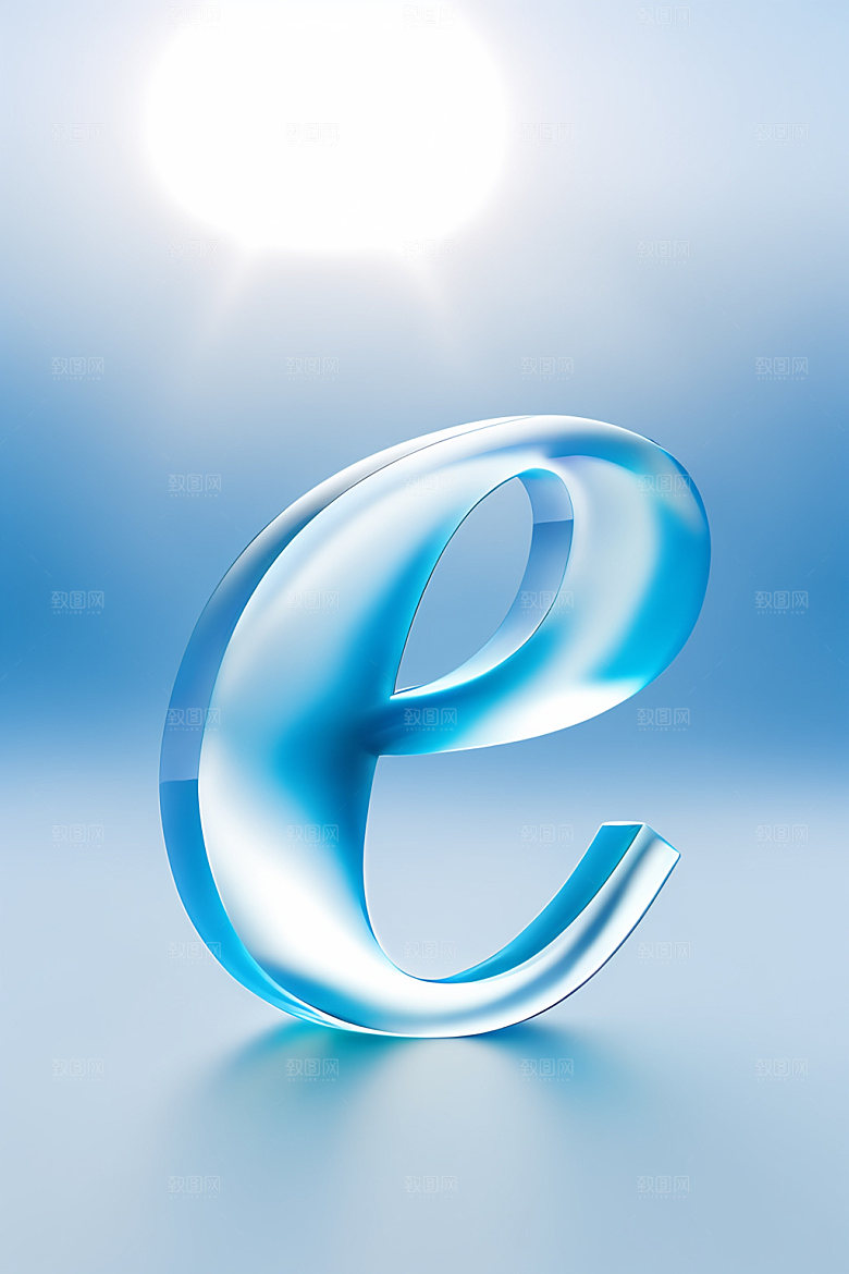 冰块字母清爽通透艺术字
