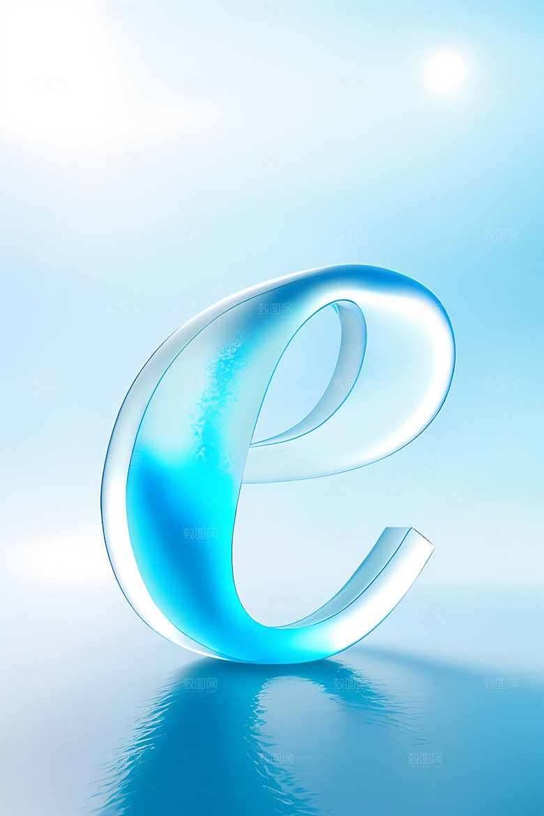 冰块字母清爽3D艺术字