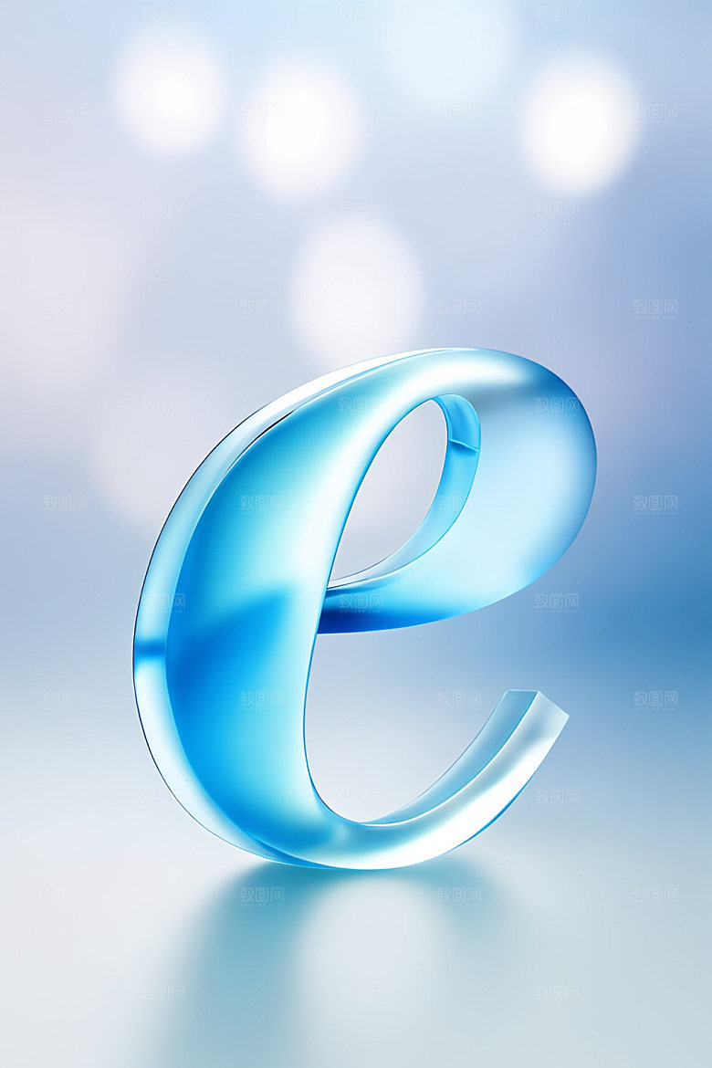 冰块字母清爽3D艺术字