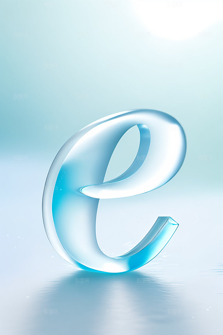 冰块字母立体透明艺术字