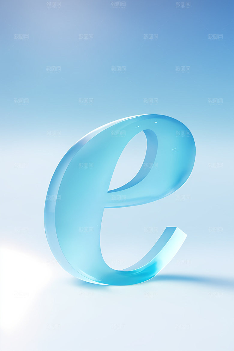 冰块字母通透透明艺术字