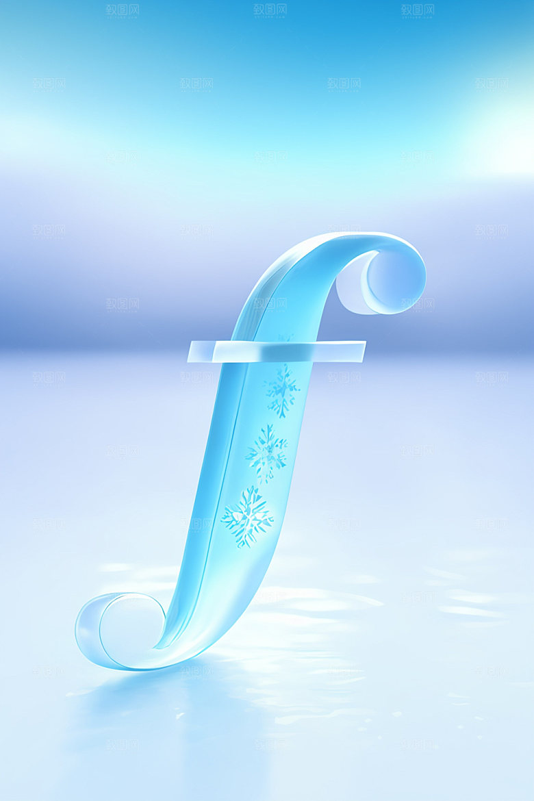 冰块字母立体通透艺术字