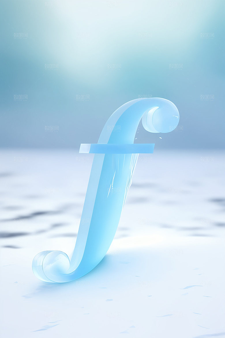 冰块字母3D通透艺术字