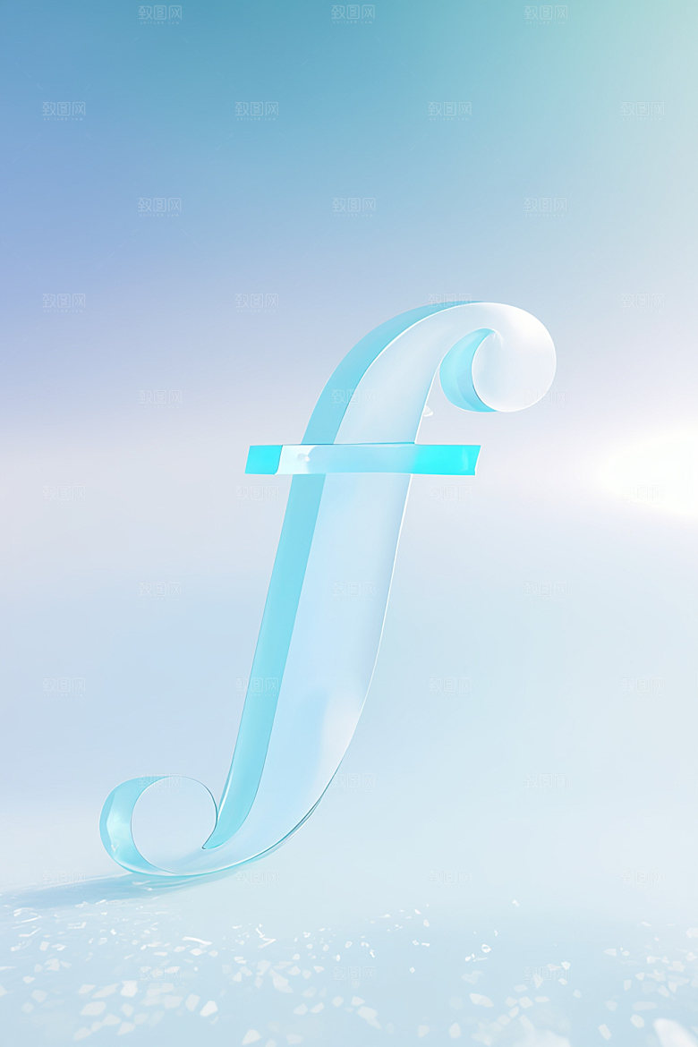 冰块字母通透透明艺术字