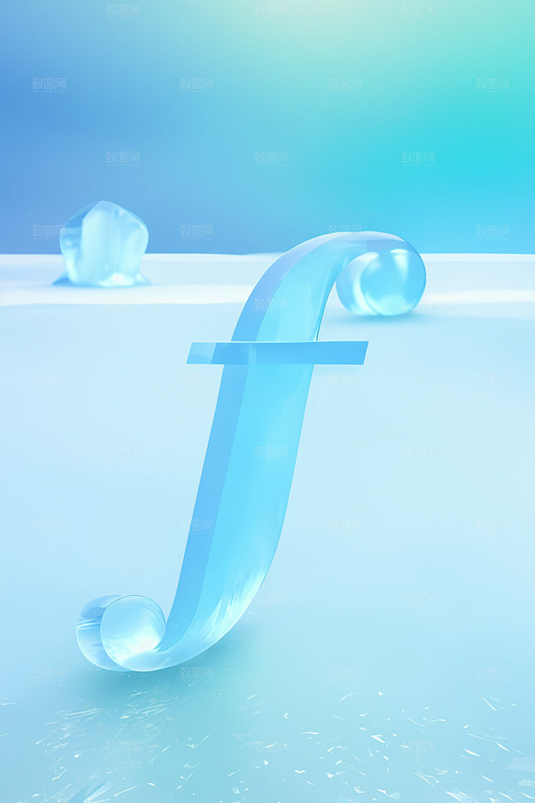 冰块字母玻璃3D艺术字